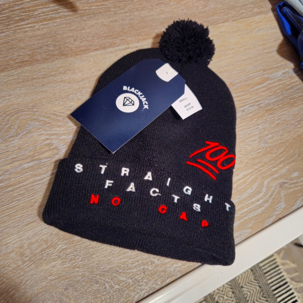 Nwt black jack beanie